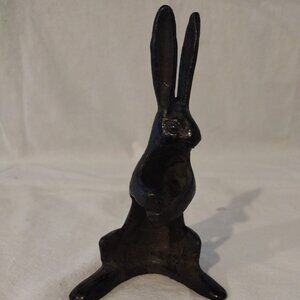 Vintage Cast Iron Bunny Napkin Holder.